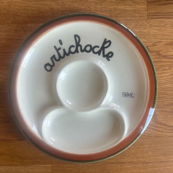 Baldelli Italia Vintage Artichoke Plates Mid Century Set of Two - Picture 2 of 7
